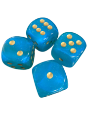 Dice - 4 pk - Turquoise Glitter